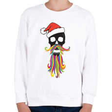 PRINTFASHION Mikulás koponya - Gyerek pulóver - Fehér