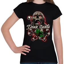 PRINTFASHION Mikulás koponya - Női póló - Fekete női póló
