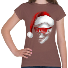 PRINTFASHION Mikulás koponya - Női póló - Mogyoróbarna
