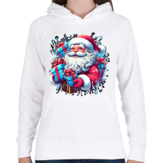 PRINTFASHION Mikulás - Női kapucnis pulóver - Fehér
