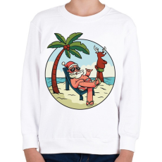 PRINTFASHION Mikulás nyaral - Gyerek pulóver - Fehér