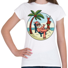PRINTFASHION Mikulás nyaral - Női póló - Fehér női póló
