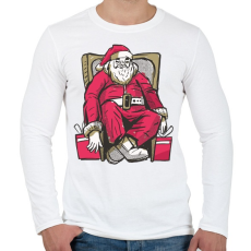 PRINTFASHION Mikulás pihen - Férfi hosszú ujjú póló - Fehér