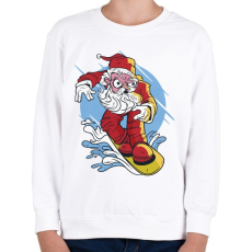 PRINTFASHION Mikulás - szörföző_Rajztábla 1 - Gyerek pulóver - Fehér