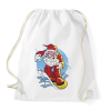 PRINTFASHION Mikulás - szörföző_Rajztábla 1 - Sportzsák, Tornazsák - Fehér