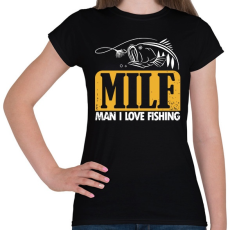 PRINTFASHION MILF pecás - Női póló - Fekete