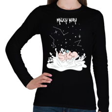 PRINTFASHION Milky way - Női hosszú ujjú póló - Fekete