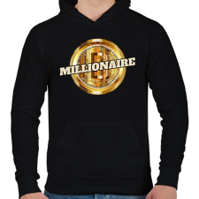 PRINTFASHION MILLIONAIRE - Férfi kapucnis pulóver - Fekete férfi pulóver, kardigán