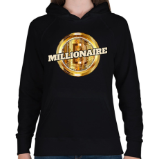 PRINTFASHION MILLIONAIRE - Női kapucnis pulóver - Fekete