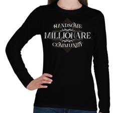 PRINTFASHION Millionare - Női hosszú ujjú póló - Fekete női póló