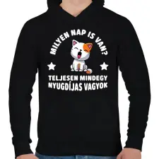 PRINTFASHION Milyen nap is van? - Férfi kapucnis pulóver - Fekete férfi pulóver, kardigán
