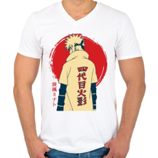 PRINTFASHION Minato - Férfi V-nyakú póló - Fehér