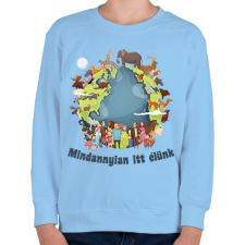 PRINTFASHION Mindannyian itt élünk - Gyerek pulóver - Világoskék gyerek pulóver, kardigán