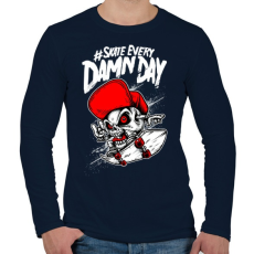 PRINTFASHION Minden átkozott nap - Férfi hosszú ujjú póló - Sötétkék