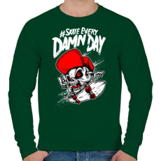 PRINTFASHION Minden átkozott nap - Férfi pulóver - Sötétzöld