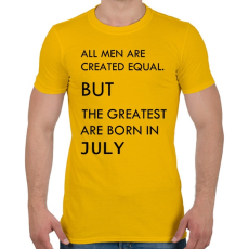 PRINTFASHION Minden ember egyenlő, de a legjobbak akik júliusban születtek - Férfi póló - Sárga