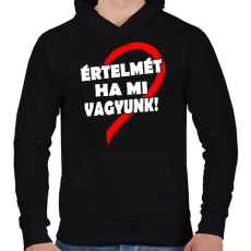 PRINTFASHION Minden értelmét veszti - Férfi kapucnis pulóver - Fekete