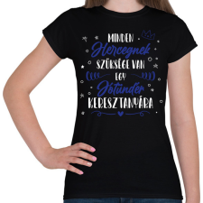 PRINTFASHION Minden Hercegnek - Keresztanya - Női póló - Fekete női póló