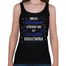 PRINTFASHION Minden Hercegnek - Keresztapa - Női atléta - Fekete női trikó