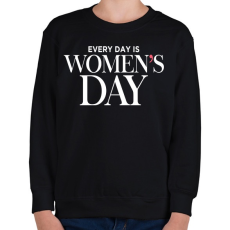 PRINTFASHION Minden nap a Nők napja - Gyerek pulóver - Fekete