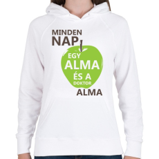 PRINTFASHION minden-nap-egy-alma-brown-green - Női kapucnis pulóver - Fehér