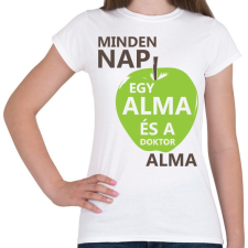PRINTFASHION minden-nap-egy-alma-brown-green - Női póló - Fehér női póló