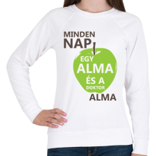 PRINTFASHION minden-nap-egy-alma-brown-green - Női pulóver - Fehér női pulóver, kardigán