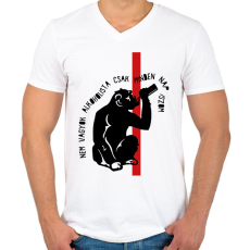 PRINTFASHION Minden nap iszom - Férfi V-nyakú póló - Fehér