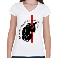 PRINTFASHION Minden nap iszom - Női V-nyakú póló - Fehér női póló