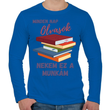 PRINTFASHION minden nap olvasok... - Férfi hosszú ujjú póló - Királykék férfi póló