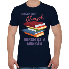 PRINTFASHION minden nap olvasok... - Férfi póló - Sötétkék férfi póló