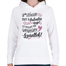 PRINTFASHION Minden nap ugyanúgy szeretlek - Női kapucnis pulóver - Fehér