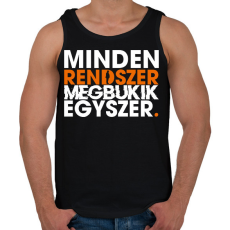 PRINTFASHION Minden rendszer megbukik egyszer - Férfi atléta - Fekete