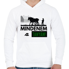 PRINTFASHION MINDENEM A TANYÁM - Férfi kapucnis pulóver - Fehér