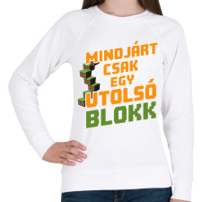 PRINTFASHION Mindjárt csak egy utolsó blokk - Női pulóver - Fehér női pulóver, kardigán