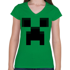 PRINTFASHION Minecraft #1 - Női V-nyakú póló - Zöld női póló