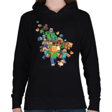 PRINTFASHION Minecraft #2 - Női kapucnis pulóver - Fekete női pulóver, kardigán