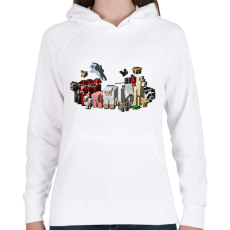 PRINTFASHION Minecraft állatok - Női kapucnis pulóver - Fehér