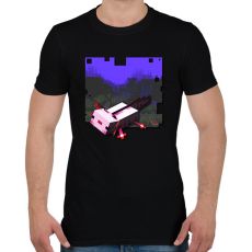 PRINTFASHION minecraft axolot (képregény stílus) - Férfi póló - Fekete