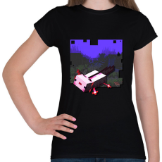 PRINTFASHION minecraft axolot (képregény stílus) - Női póló - Fekete