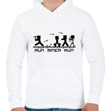 PRINTFASHION Minecraft bányász (fekete) - Férfi kapucnis pulóver - Fehér