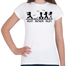 PRINTFASHION Minecraft bányász (fekete) - Női póló - Fehér
