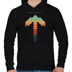 PRINTFASHION Minecraft bányász - Férfi kapucnis pulóver - Fekete