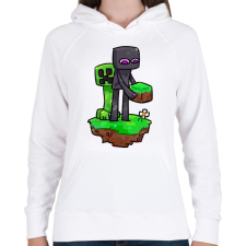 PRINTFASHION Minecraft barátok  - Női kapucnis pulóver - Fehér női pulóver, kardigán