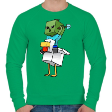 PRINTFASHION Minecraft bébi jockey - Férfi pulóver - Zöld férfi pulóver, kardigán