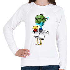 PRINTFASHION Minecraft bébi jockey - Női pulóver - Fehér női pulóver, kardigán