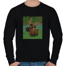 PRINTFASHION Minecraft Capybara - Férfi pulóver - Fekete