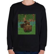 PRINTFASHION Minecraft Capybara - Gyerek pulóver - Fekete gyerek pulóver, kardigán
