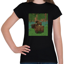 PRINTFASHION Minecraft Capybara - Női póló - Fekete női póló
