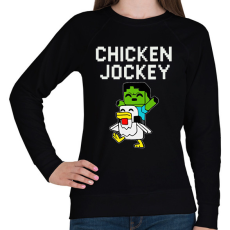 PRINTFASHION Minecraft- chicken jockey - Női pulóver - Fekete